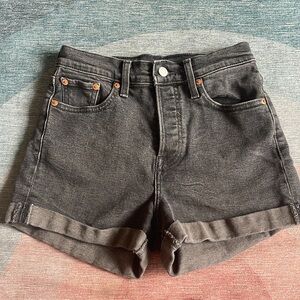 Levis Women's Black Denim Wegie Shorts 26